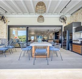 5 bedroom luxury seaside villa with indoor & outdoor pool, near Acharavi, sleeps 10